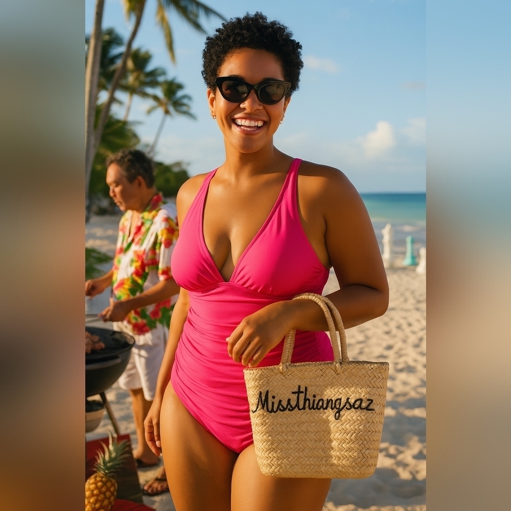 New J.Crew 22 Fuchsia Slimming One Piece Swimwear Cruise Resort Pool